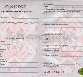 Аттестат о Полном Среднем Образовании Беларуси 2021г в Якутске